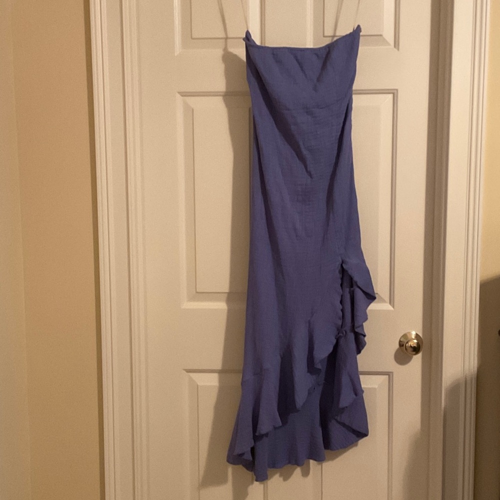 Free People Strapless Blue Dress